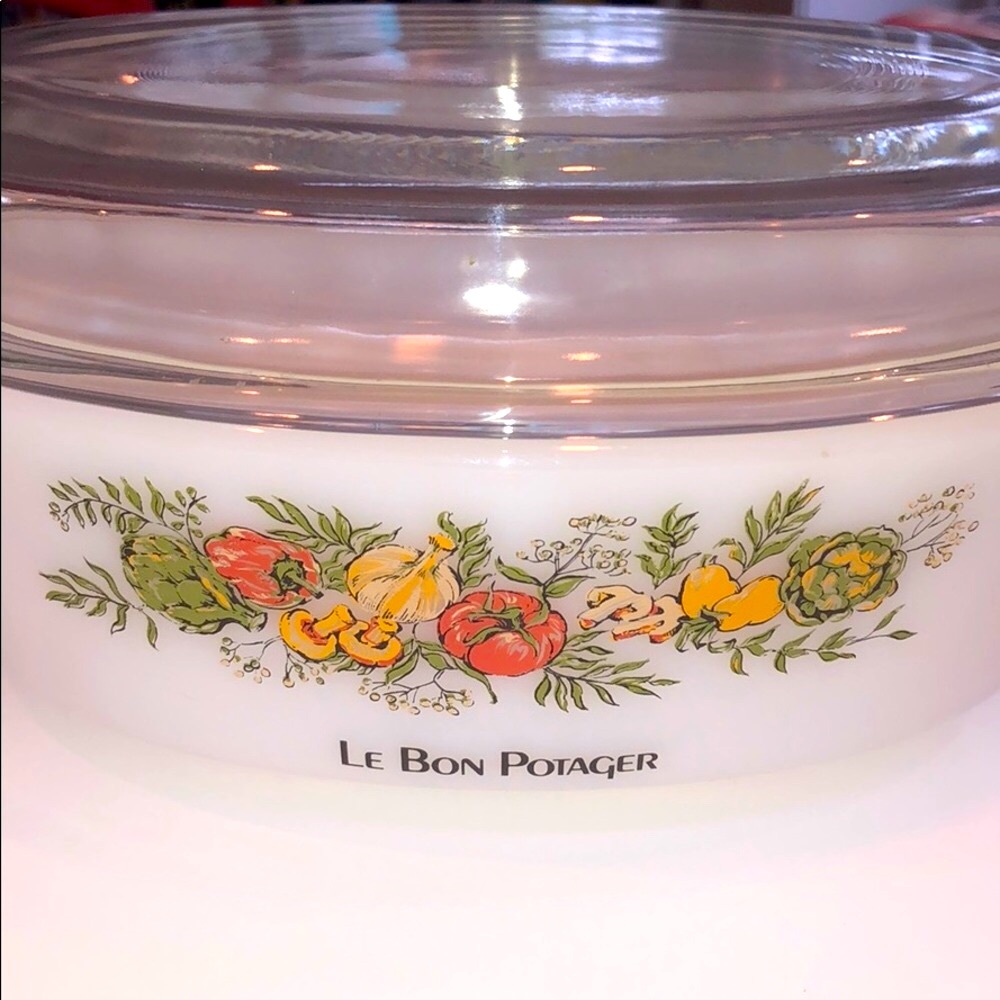 Vintage Fire King Le Bon Potager Oval Casserole